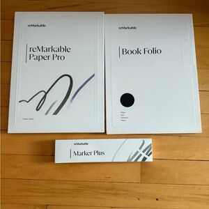Brand New! reMarkable Paper Pro + Leather Folio + upgraded Marker Plus